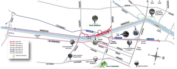 Por desmonte de puentes militares habrá cierres en la avenida Regional y la autopista Sur