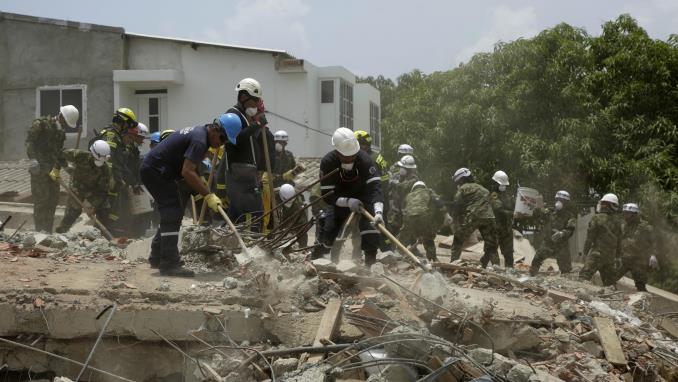 edificio, derrumbe, Cartagena