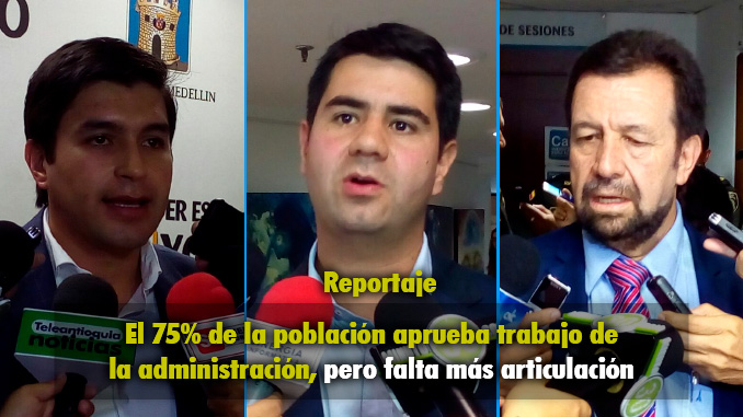 Jaime Mejia, Simón Molina y Jesús Aníbal Echeverri - Concejales de Medellín. Foto/Miunto30