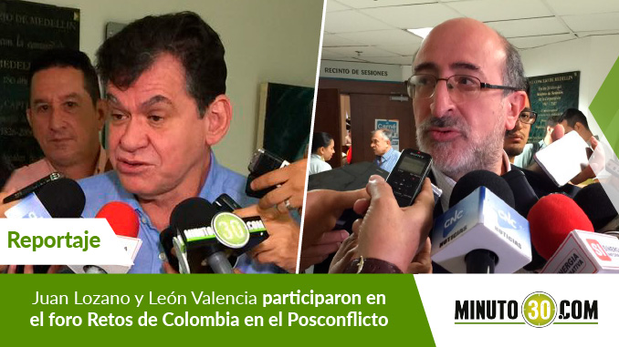 León Valencia y Juan Lozano - Participantes de Foro en el Concejo de Medellín. Foto/Minuto30