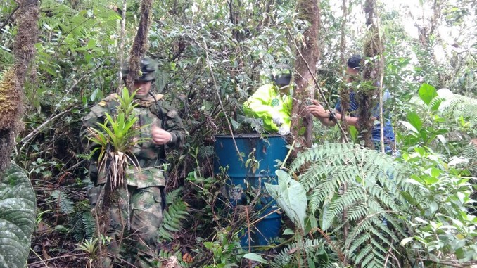 Laboratoio para el procesamiento de cocaína destruido en El Carmen de Viboral.