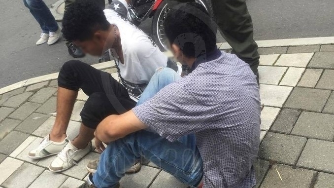 Ladrones capturados en la Loma Alejandría de El Poblado.