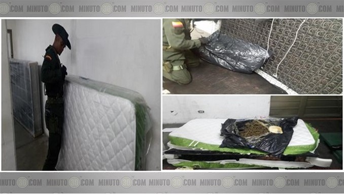 marihuana en colchón.