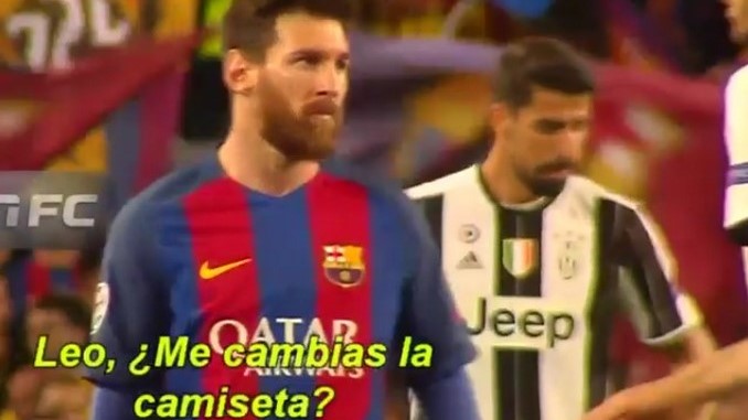 VIDEO: Jugador de la Juventus le pidió la camiseta a Messi en pleno partido