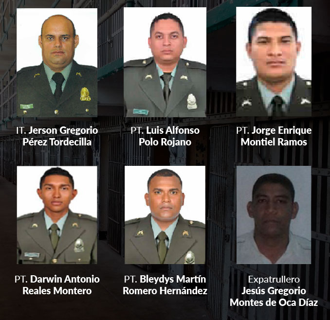 Cinco policías y un expatrullero fueron condenados por el secuestro de una familia en Turbo
