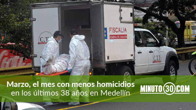 En marzo Medellín tuvo una reducción del 23 % en la cifra de homicidios