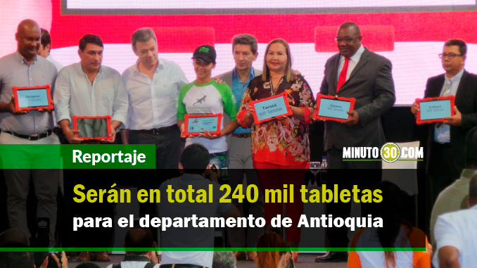 Entrega Tabletas a municipios antioqueños. Foto/MInuto30