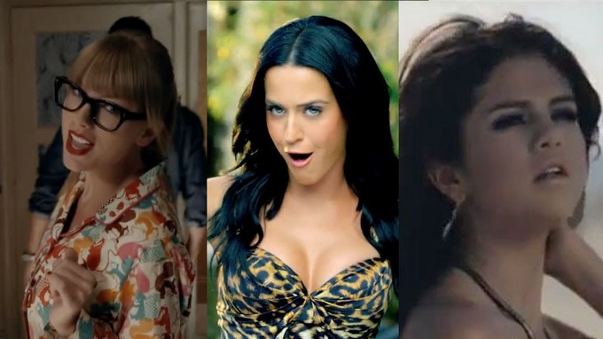 Taylor Swift, Katy Perry y Selena Gomez/ Tomada de Youtube: HollywireTV