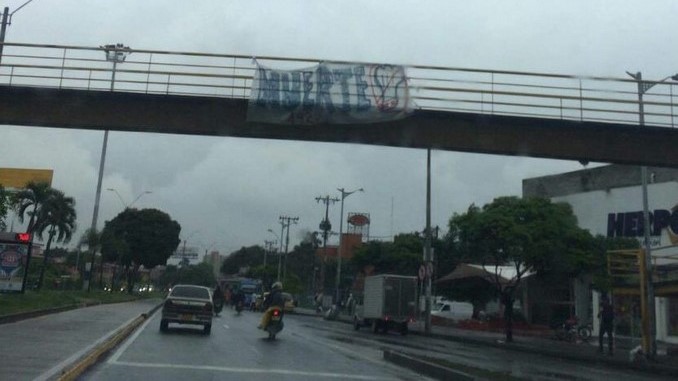 Pancarta en Cali amenaza a los hinchas de Atlético Nacional 1 Pancarta_Cali_RCN