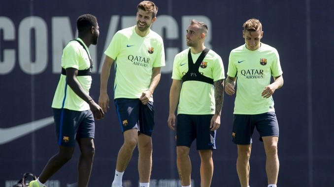 Entrenamiento del Barcelona.