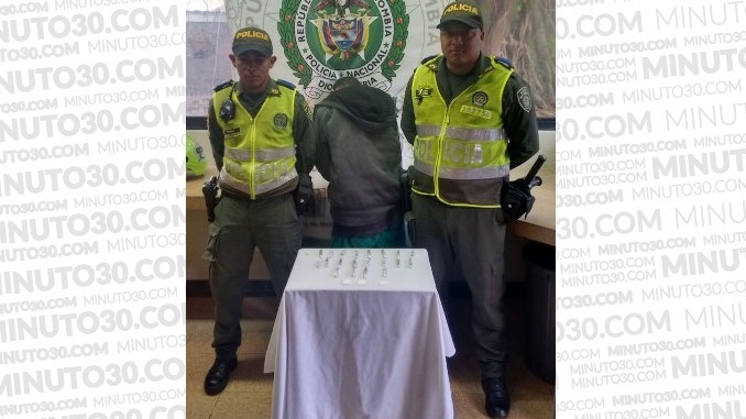 Capturado con droga en el centro.