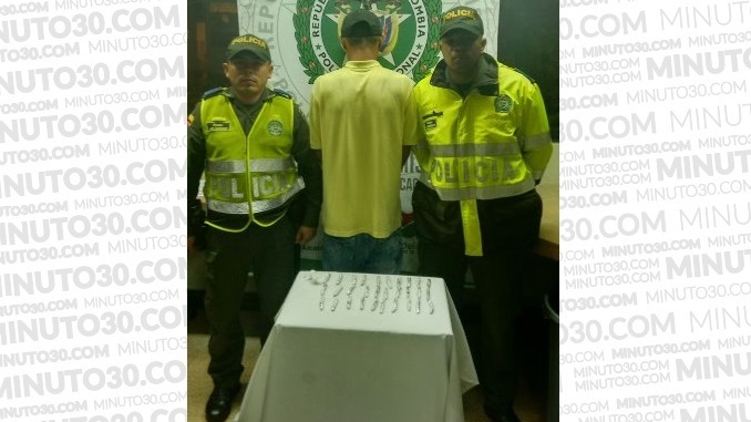 Capturado con droga en el centro.