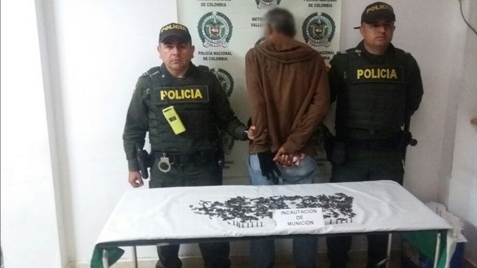 Capturado con munición en la autopista Norte.