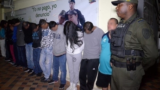 Capturados de la banda 'El Guayabo'.