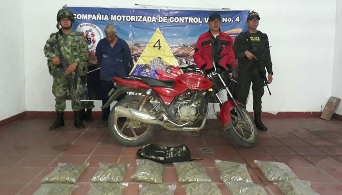 Los sorprendieron con 12 libras de marihuana en Corinto