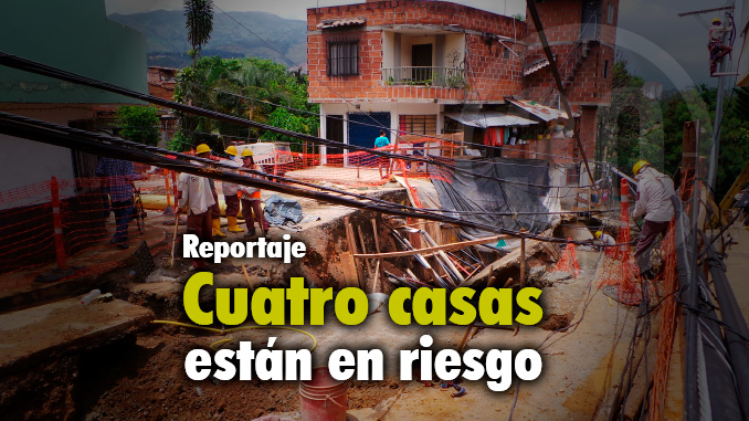 Hueco en calle de barrio del municipio de Bello. Foto/Minuto30