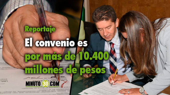 Firma convenio entre Gobernación y VIVA. Foto/Gobernación de Antioquia