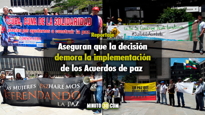 El plantón se desarrolló en la Plazoleta de la Alpujarra.Foto/Minuto30