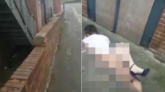 Vídeo. Ocultos detrás de un muro, pensaron que nadie se daría cuenta de su encuentro sexual