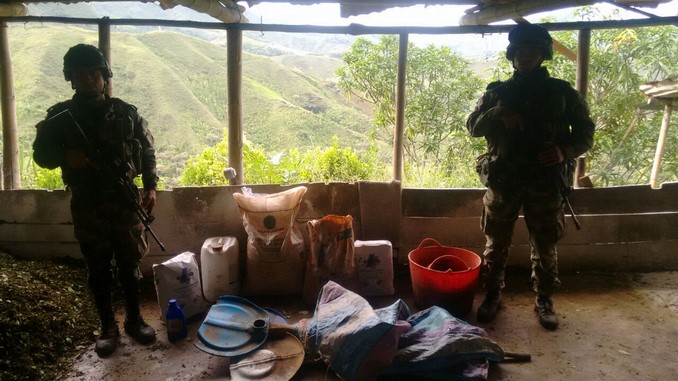 Ejército destruyó un laboratorio para procesar pasta base de coca en el Cauca