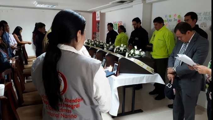 Fiscalía entregó en Nariño los restos óseos de seis víctimas del conflicto a sus familiares