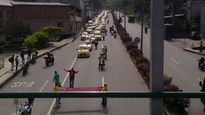 Movilización de taxistas.
