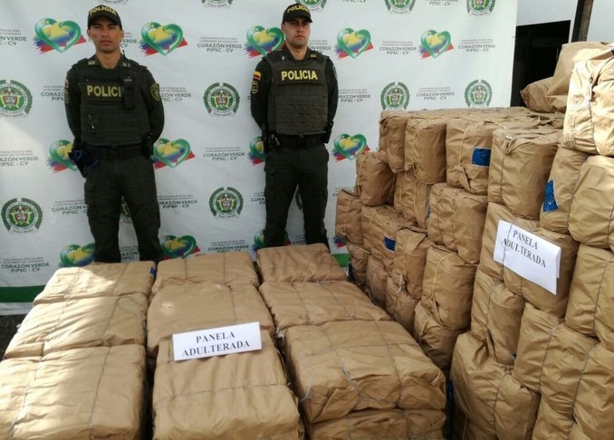 Panela adulterada incautada en Guarne.