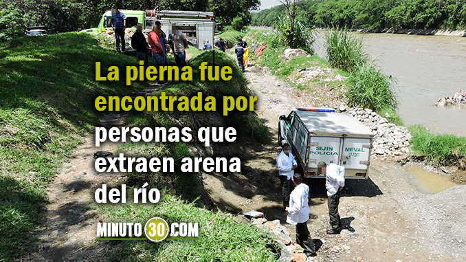 Pierna encontrada en el río Medellín.
