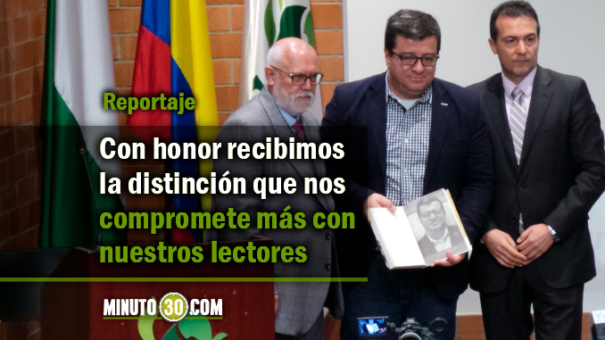 Javier Velásquez Yepes Director Así Va Antioquia , Jorge Pareja Castaño Director General Minuto30 y Juan Carlos Velásquez Coodirector Así Va Antioquia. Foto/Minuto30