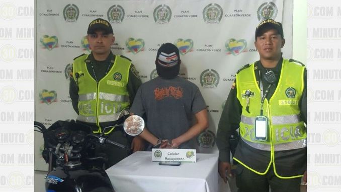 En moto con placas falsas y con teléfono robado andaba por El Poblado 1 Capturado_Poblado