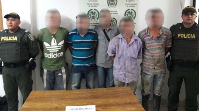 Policía captura a cinco hombres en Barbosa 1 Miner%C3%ADa Ilegal captura