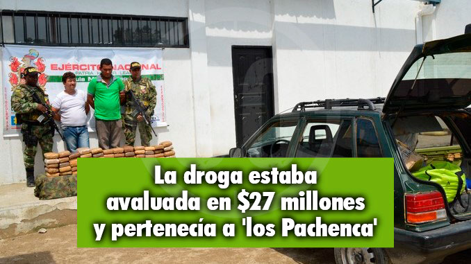 Dos capturados en Santa Marta por transportar marihuana en un vehículo