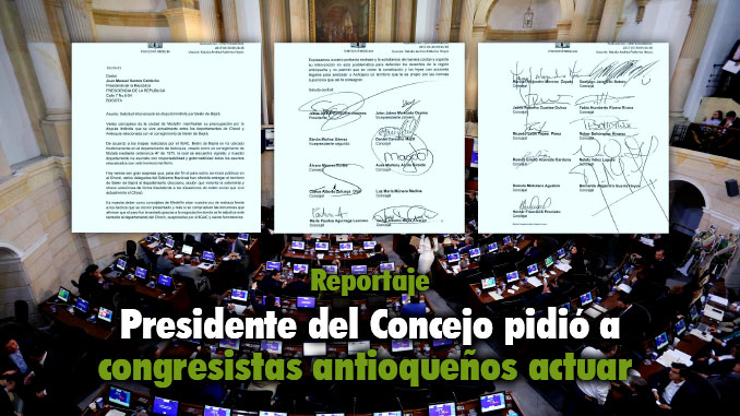 Carta Concejo de Medellín al Presidente Juan Manuel Santos.