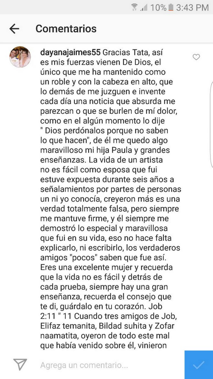 Respuesta de Dayana Jaimes a Tata Becerra/ Tomada de Instagram: @tatabecerraq