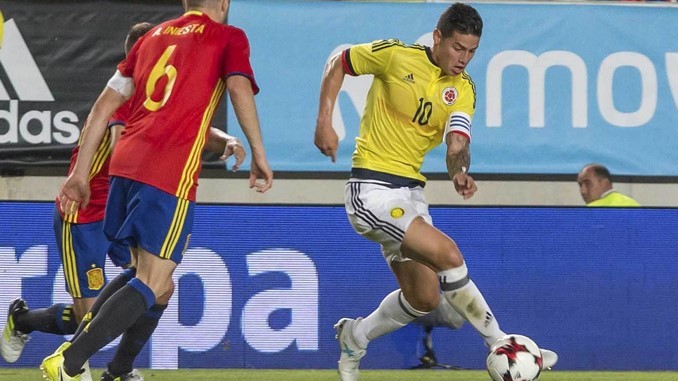 La Selección Colombia dejó escapar la victoria ante España en Murcia 3 james colombia