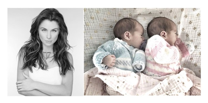 Combo de fotografías cedidas hoy, viernes 9 de junio de 2017, por la Agencia Telent on The Road, que muestra a la actriz mexicana Ludwika Paleta (i) quien presentó en su red social a sus mellizos. EFE/TALENT ON THE ROAD/SOLO USO EDITORIAL