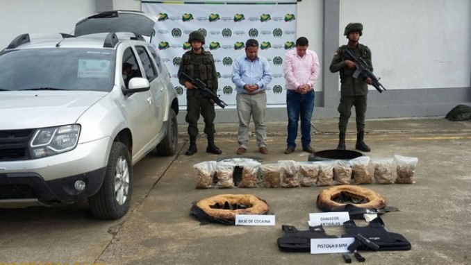 Con cocaína en las llantas iba un vehículo de la UNP en el Huila