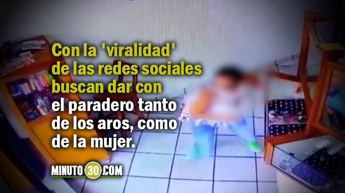 Mujer_hurta_Argollas_joyería_Bello