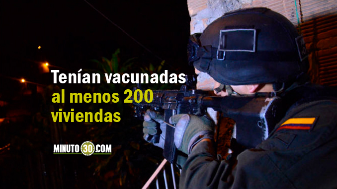 VIDEO: Desmantelada la banda "Peñitas" que 'vacunaba' viviendas, locales y buses en la Comuna 13 1 Vacunas_Comuna_13