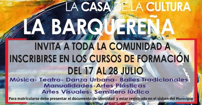 Inscripciones abiertas para cursos de formación artística en Sabaneta