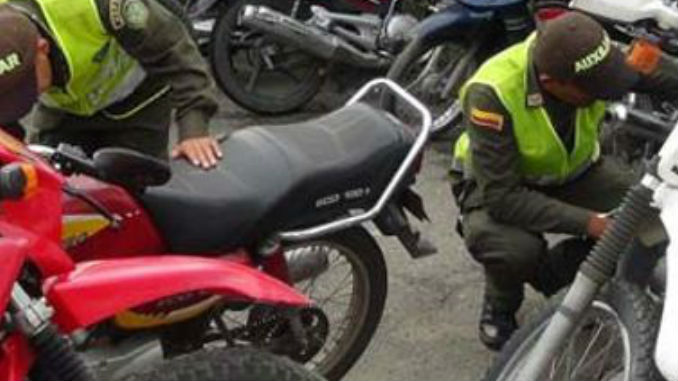 Moto robada la recuperó la Policía en El Carmen de Viboral