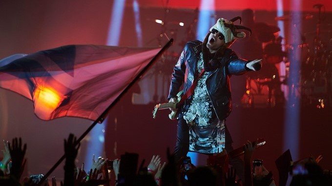 El vocalista de la banda estadounidense 30 Seconds to Mars, Jared Leto. EFE/Archivo