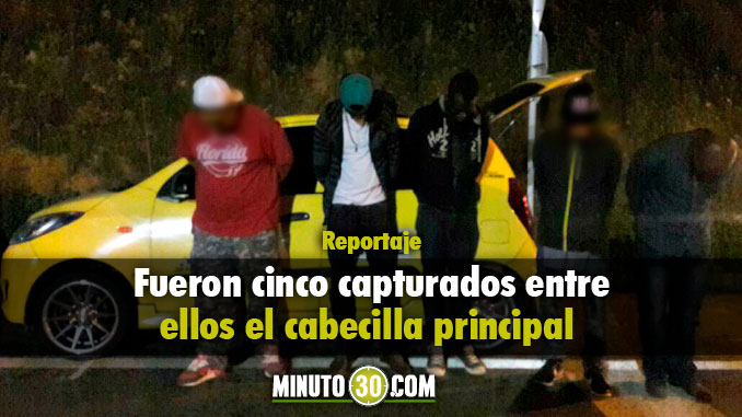 Fueron cinco los capturados. Foto/Policía Antioquia
