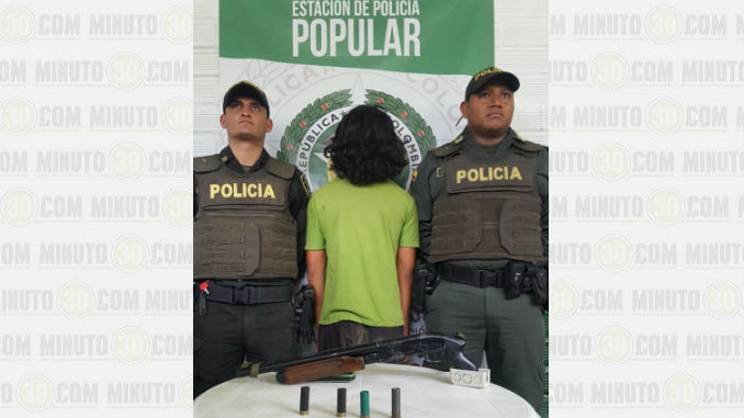 Con un 'changón' aprehendieron a menor en el barrio Popular 1 Escopeta_Menor_Barrio_Popular1