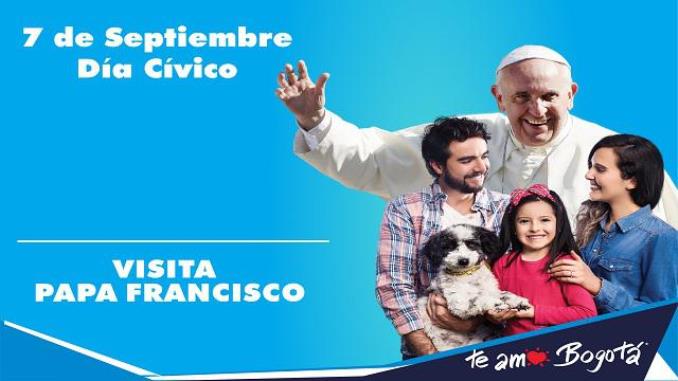 Día cívico en Bogotá visita del papa Francisco