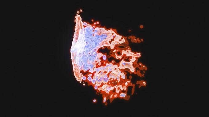 Fotografía sin fechar que muestra la visualización en 3D de una de las siete galaxias "medusa" obtenida por el telescopio VLT del observatorio de Paranal en Chile. EFE