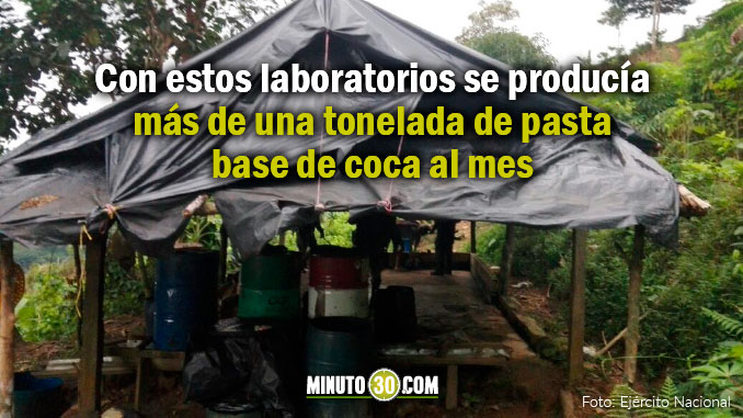 Ejército destruyó tres estructuras para la producción de droga que pertenecían al Eln y al 'Clan del Golfo'