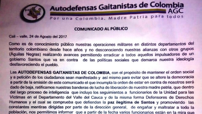 A través de panfleto las Autodefensas, al parecer, amenazan a directora de la Unidad de Víctimas del Valle