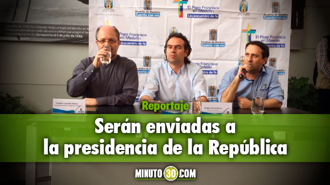 Rueda de prensa detalles de la visita del Papa a Medellín. Foto/Minuto30