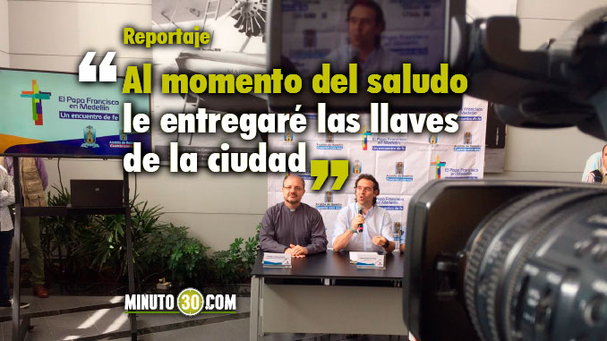 Rueda de prensa para entregar detalles de la visita del Papa a Medellín. Foto/Minuto30
